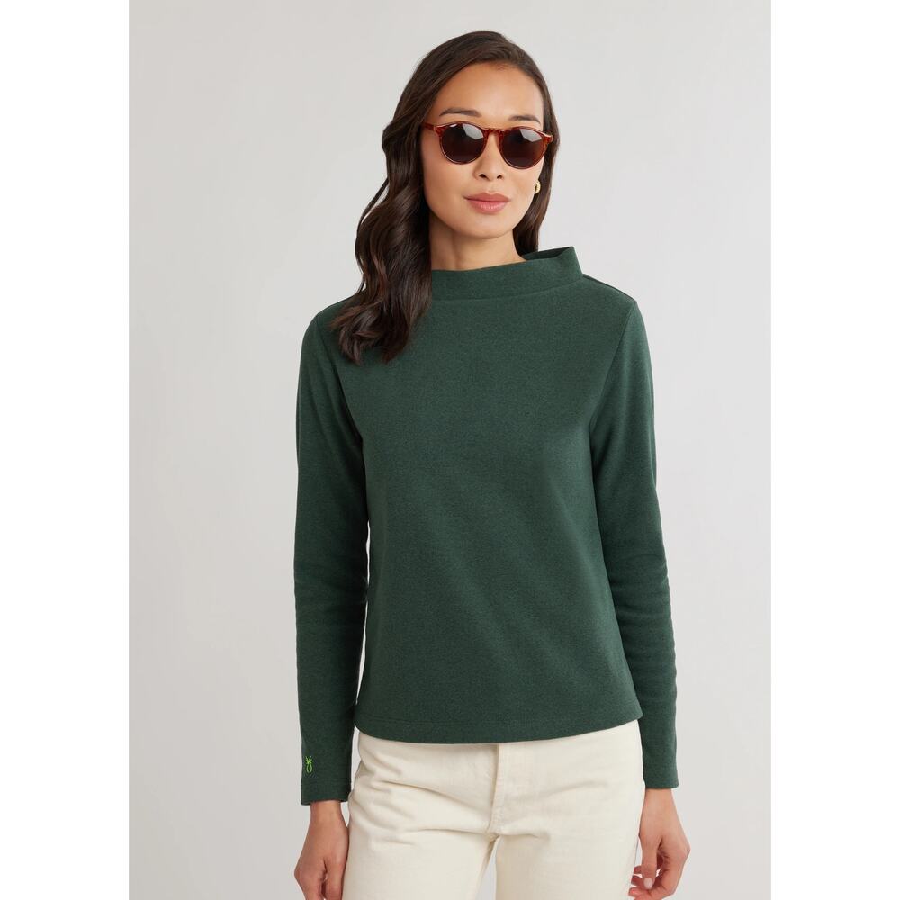 Dudley Stephens Dark Green Cowl-Neck Sweater
